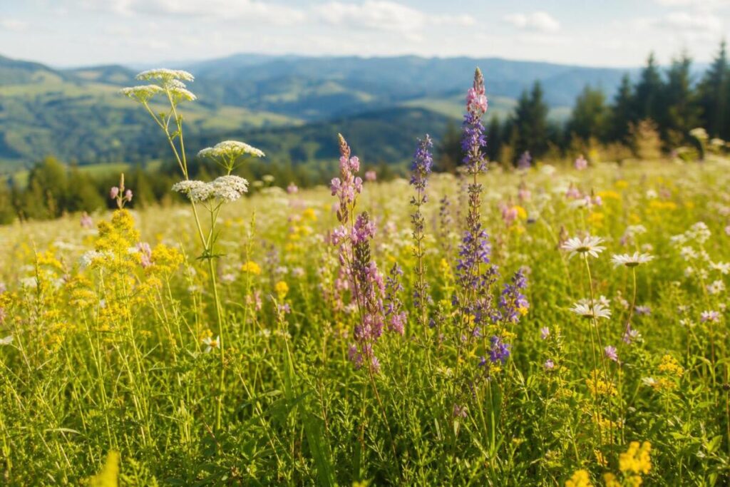 Nabiranje zdravilnih rastlin v juliju v Sloveniji