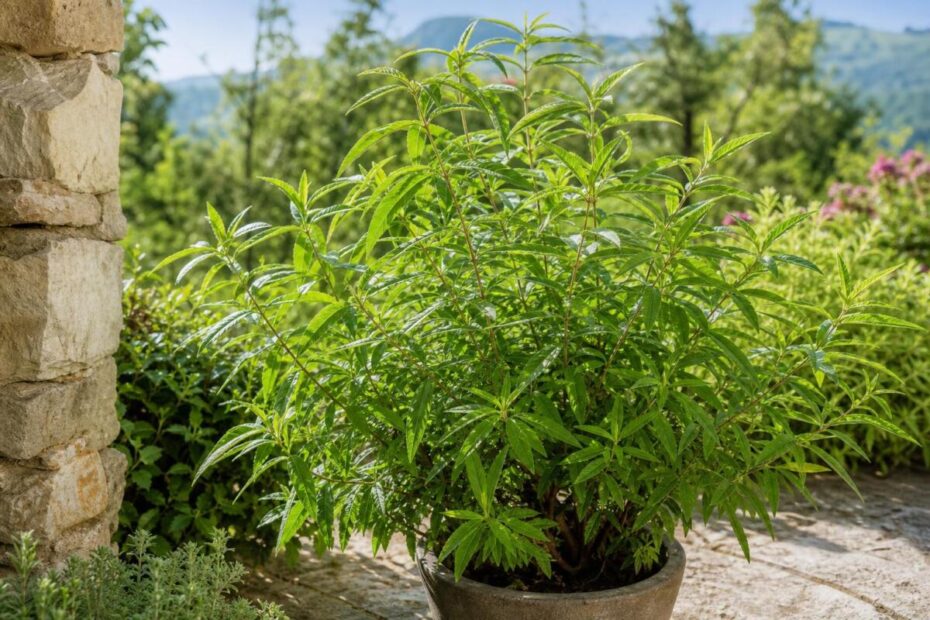 Citronka z značilnimi ozkimi zelenimi listi